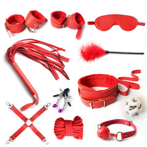 Seductiva Midnight: 11-Piece Leather Bondage & Restraint Kit - Sensory Wellness Product Perspective - NZ Local Stock