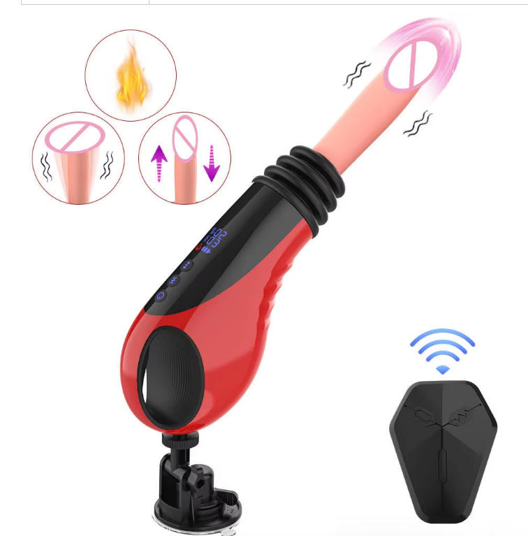 Female fully automatic telescopic vibrating insertion dildo