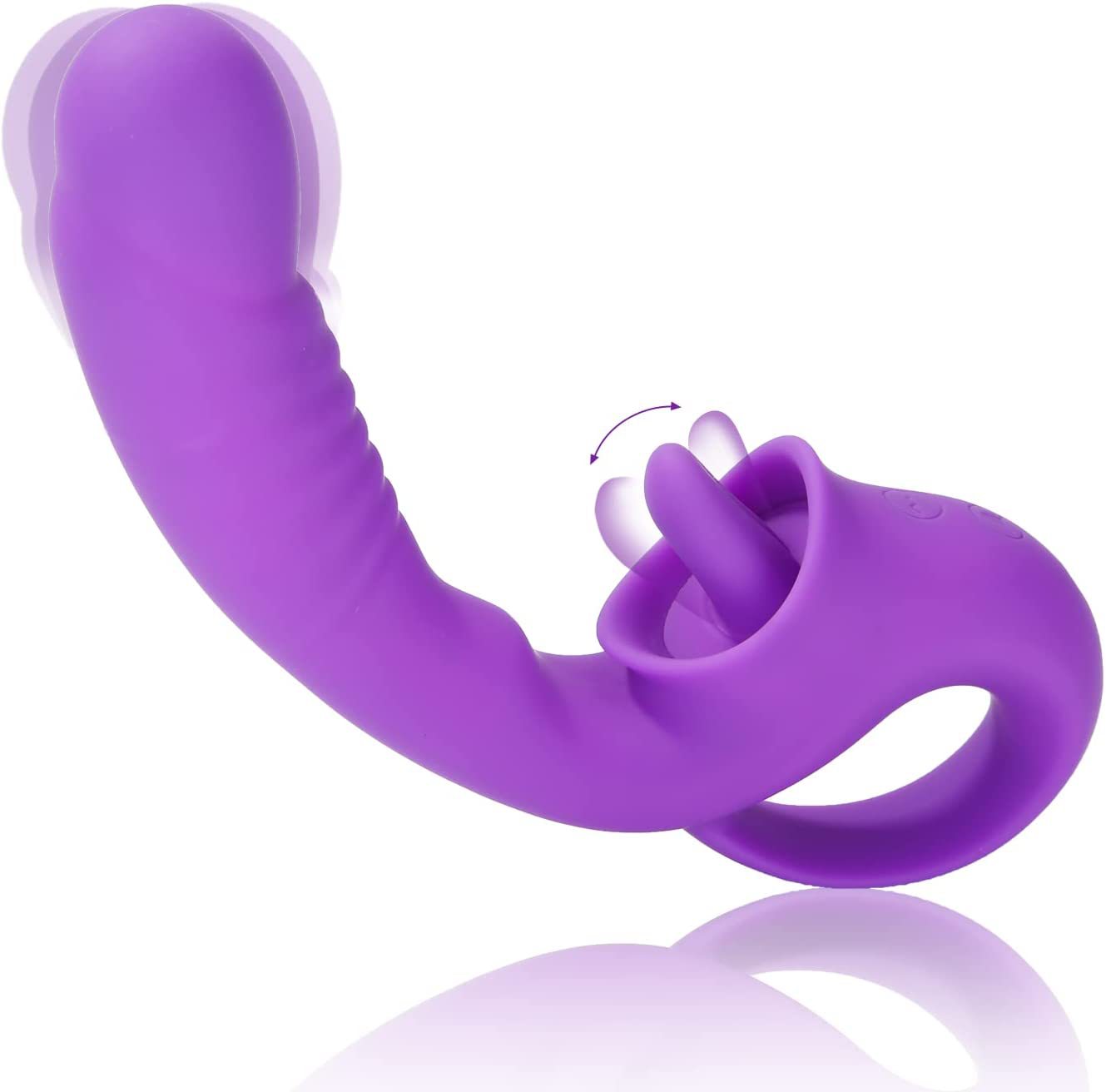 2 in 1 Tongue licking vibrator female masturbation dildo