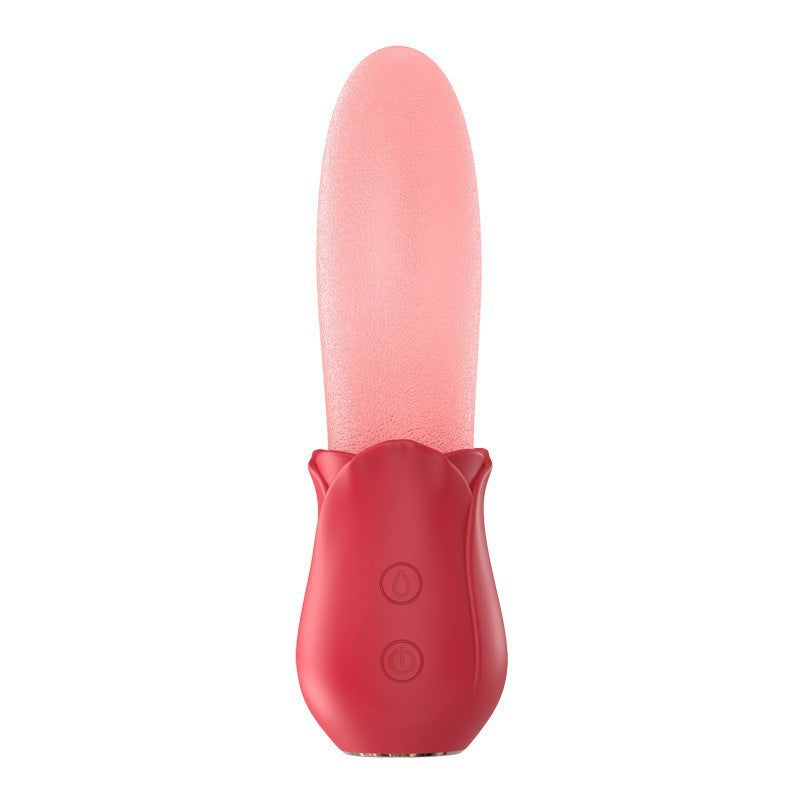 Multi-frequency tongue licking vibration stick women's clitoral massage stimulation rose vibrator masturbation adult products