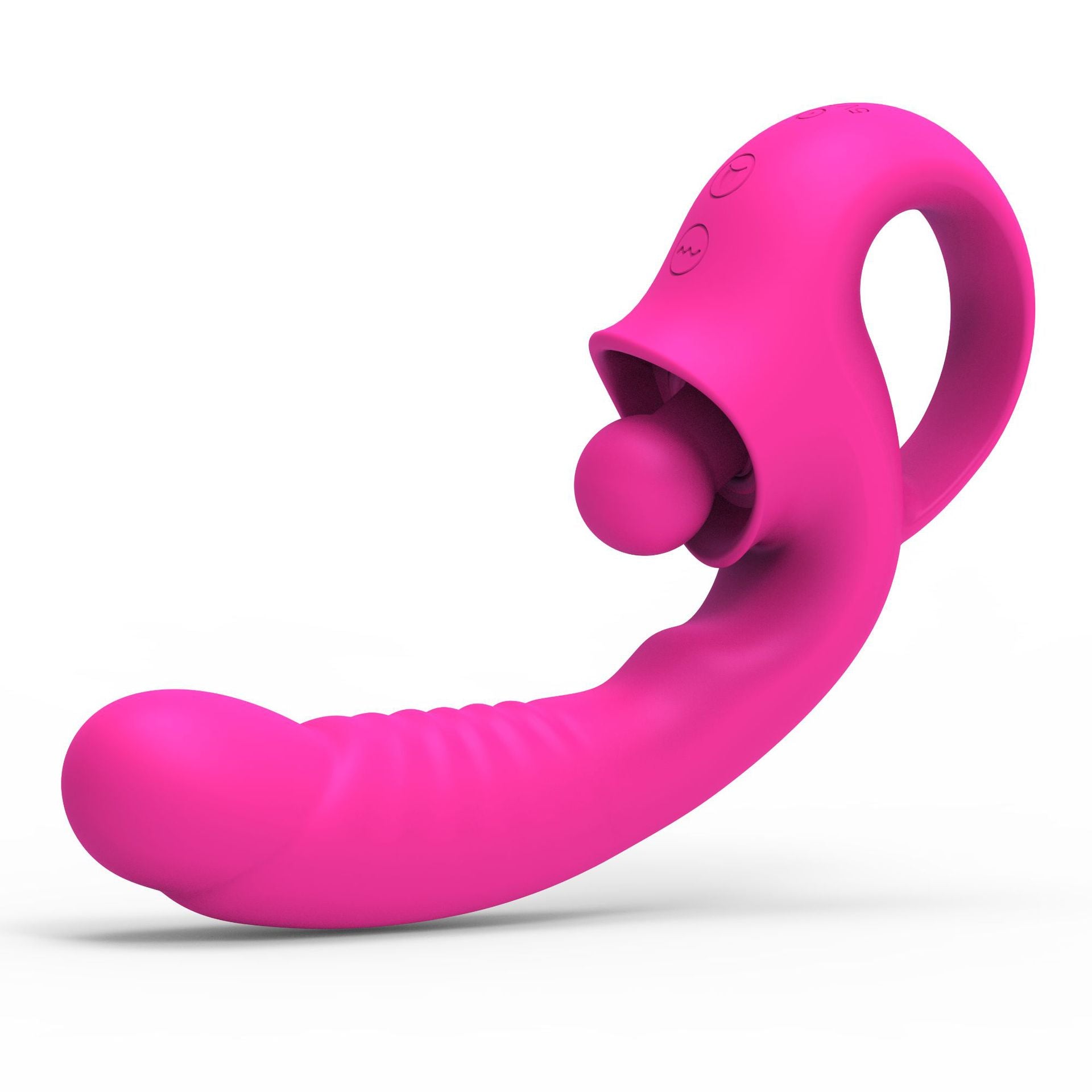 2 in 1 Tongue licking vibrator female masturbation dildo