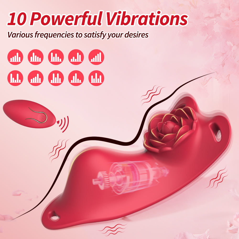 Wearable Rose Vibrator - Remote Control, 10 Modes by Seductiva
