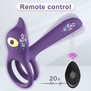 Seductiva Locking Ring Remote Control Silicone Couples G-Spot Vibrating Ring Adult Toy USB Charging & Interface Controls - Quiet Performance