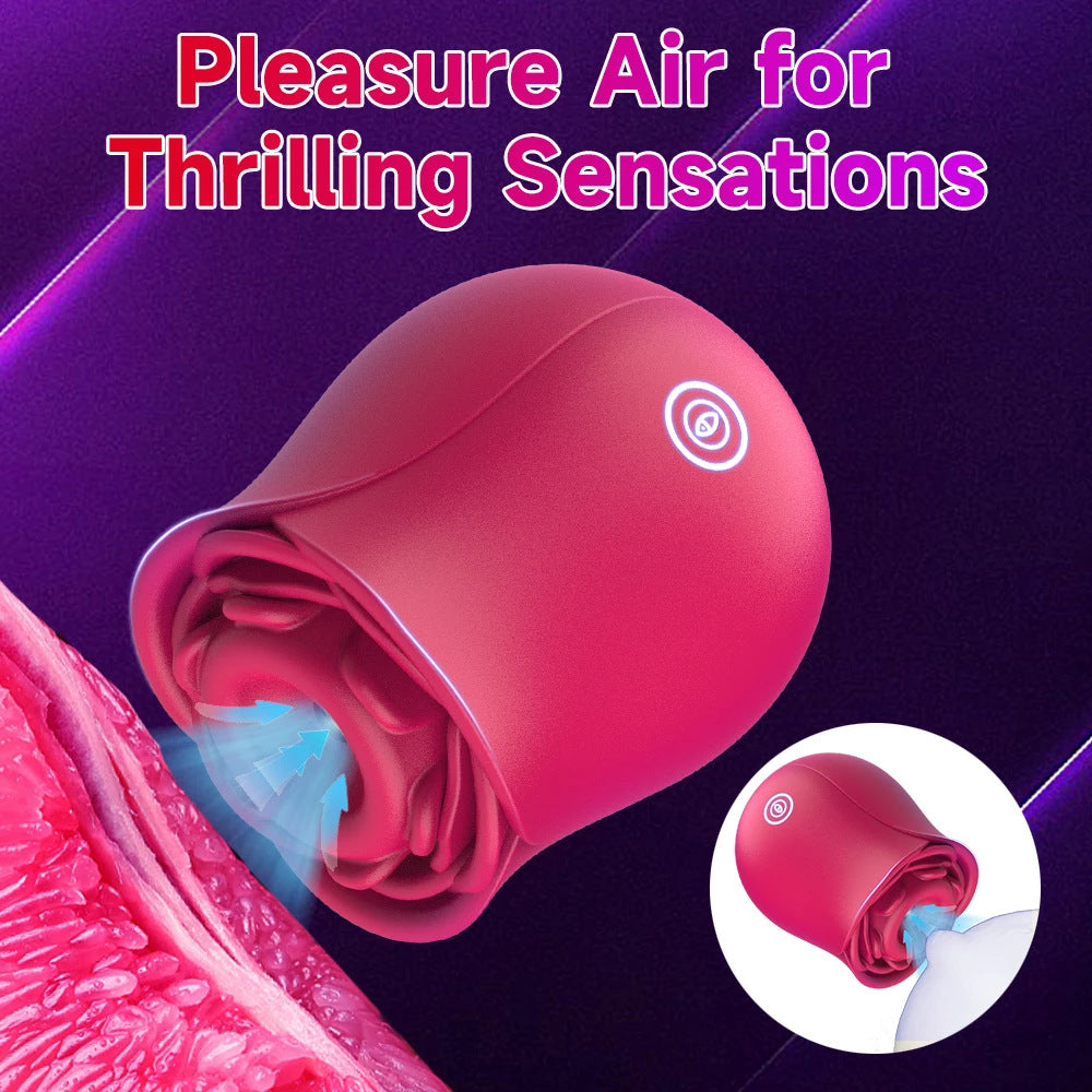 Seductiva Petal: 2-in-1 Rose Suction & Tapping Vibrator USB Charging & Interface Controls - Quiet Performance