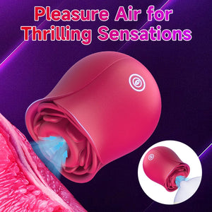 Seductiva Petal: 2-in-1 Rose Suction & Tapping Vibrator USB Charging & Interface Controls - Quiet Performance
