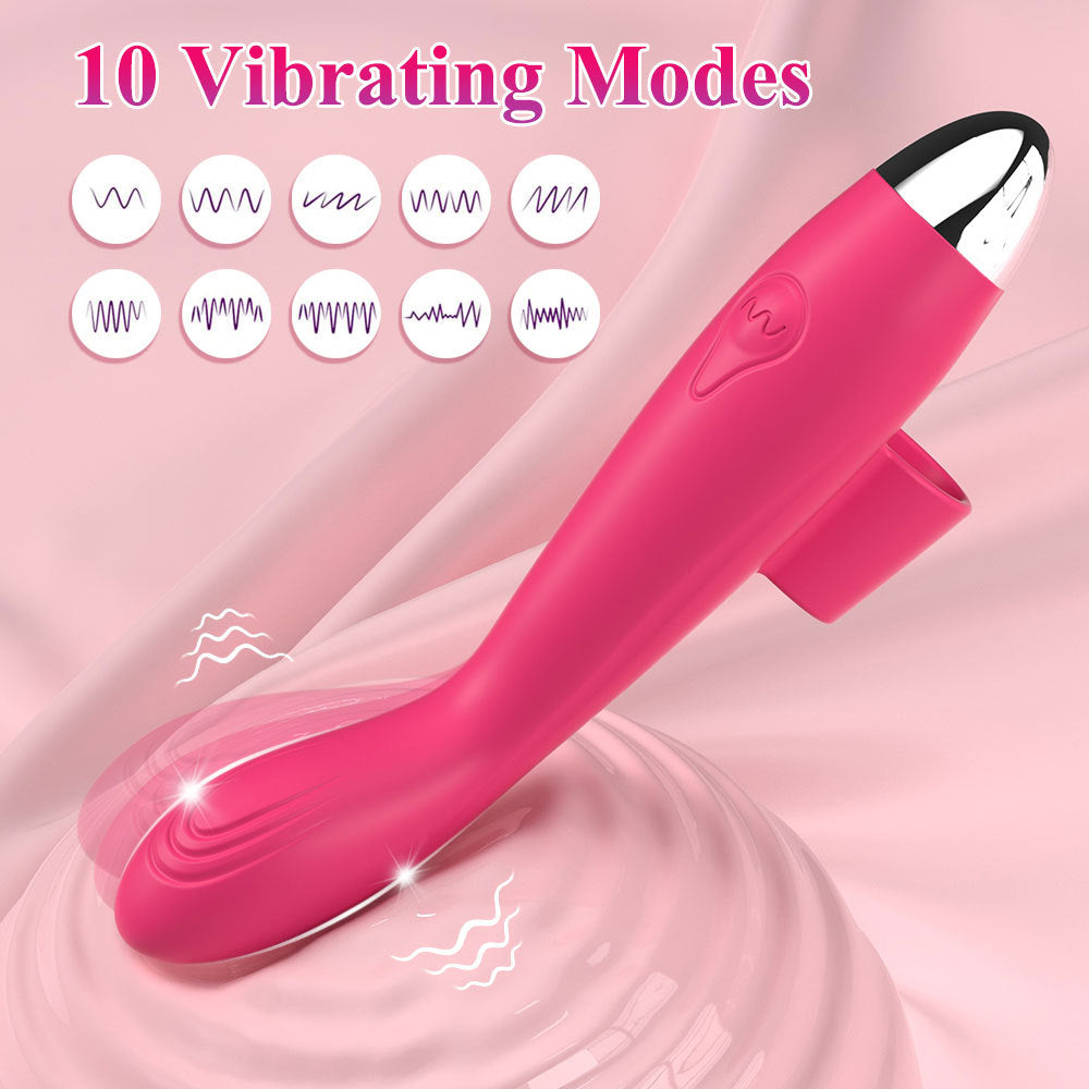 Seductiva 2-in-1 Wiggle & Vibrate Finger Vibrator Women's G-Spot Clitoris Stimulator Adult Toy USB Charging & Interface Controls - Quiet Performance