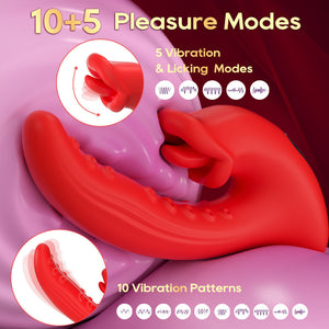 Octopus Tentacle Vibrator G-Spot Stimulator with Tongue Vibration by Seductiva