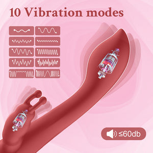 Seductiva Dual-Joy: Multi-Frequency Rabbit Vibrator & AV Stick USB Charging & Interface Controls - Quiet Performance