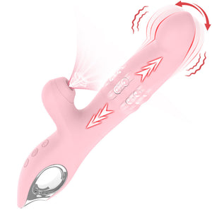 Seductiva All-in-One | 10-Mode Sucking & Thrusting Rabbit Dildo - Sensual Wellness NZ