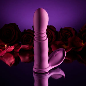 Seductiva Match Play Vibrating Thrusting Dildo with Cock Ring (Pink) |  - Sensual Wellness NZ