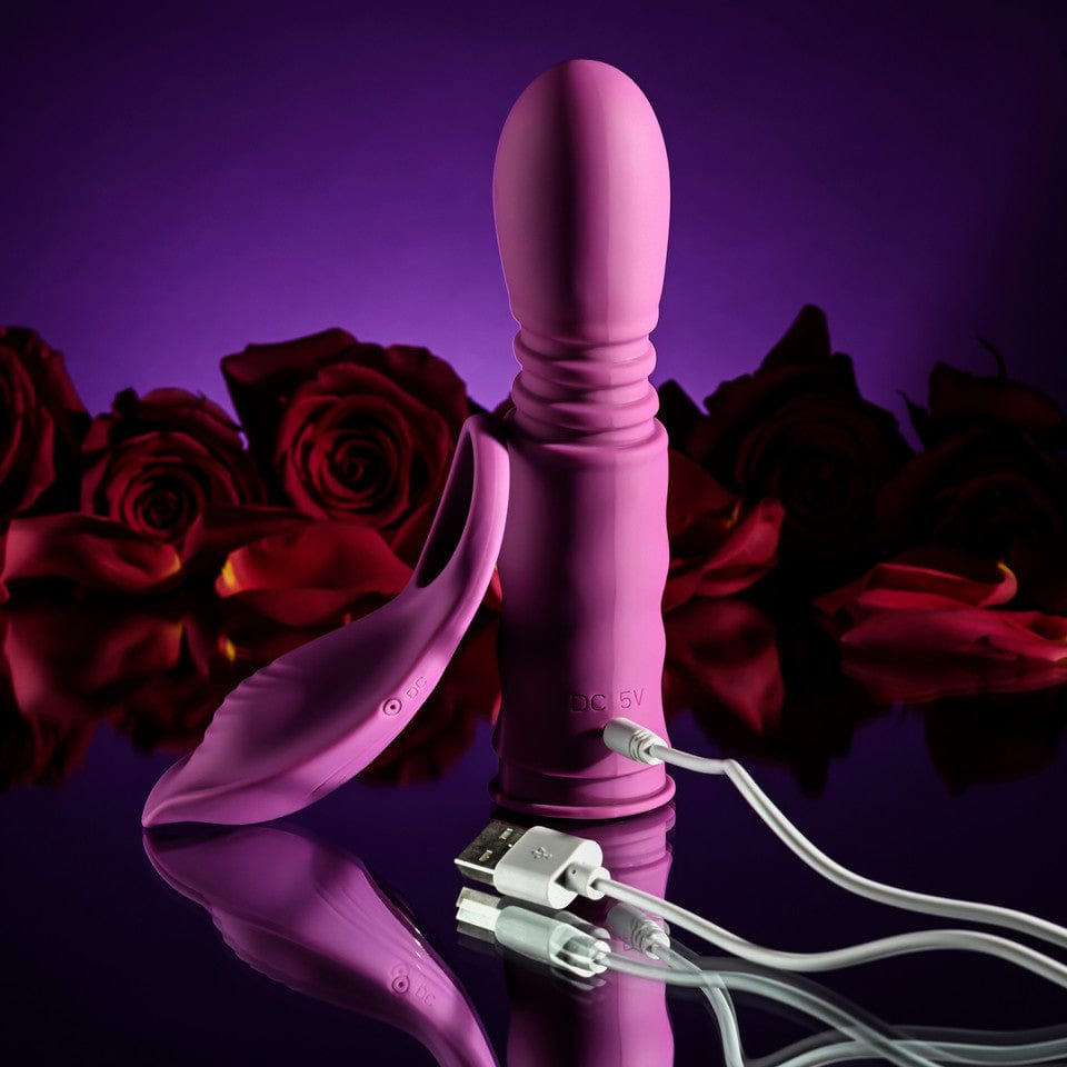Seductiva Match Play Vibrating Thrusting Dildo with Cock Ring (Pink) - Sensory Wellness Product Perspective - NZ Local Stock
