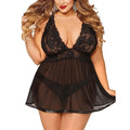 Seductive Lace Sleep Dress – Plus Size Lingerie for Nighttime Glamour