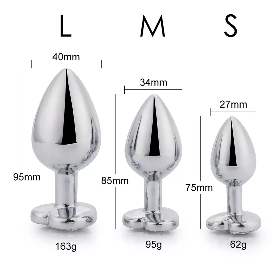 3-Piece Stainless Steel Jeweled Plug Set by Seductiva
