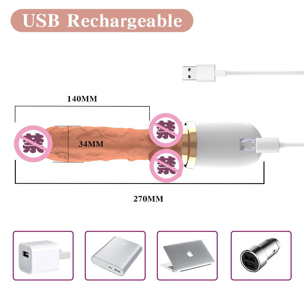 Detail: Female Mini Electric Telescopic Vibrating Wand Insertion Massager Women's Pleasure Adult Toy - Seductiva NZ