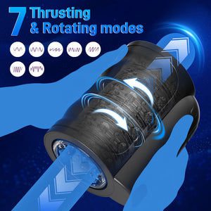 Interface: Men's Telescopic Rotating Masturbation Cup Vibration Hand-Held Intimate Trainer Adult Toy - Seductiva NZ