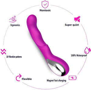 Detail: Seductiva Curve: 10-Mode G-Spot Stimulation Vibrating Dildo - Seductiva NZ