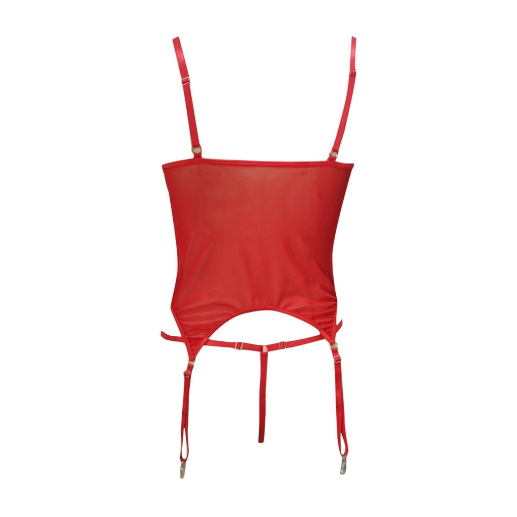 Sexy 2-Piece Thong & Garter Set – Hollow Out Transparent Embroidered Lingerie