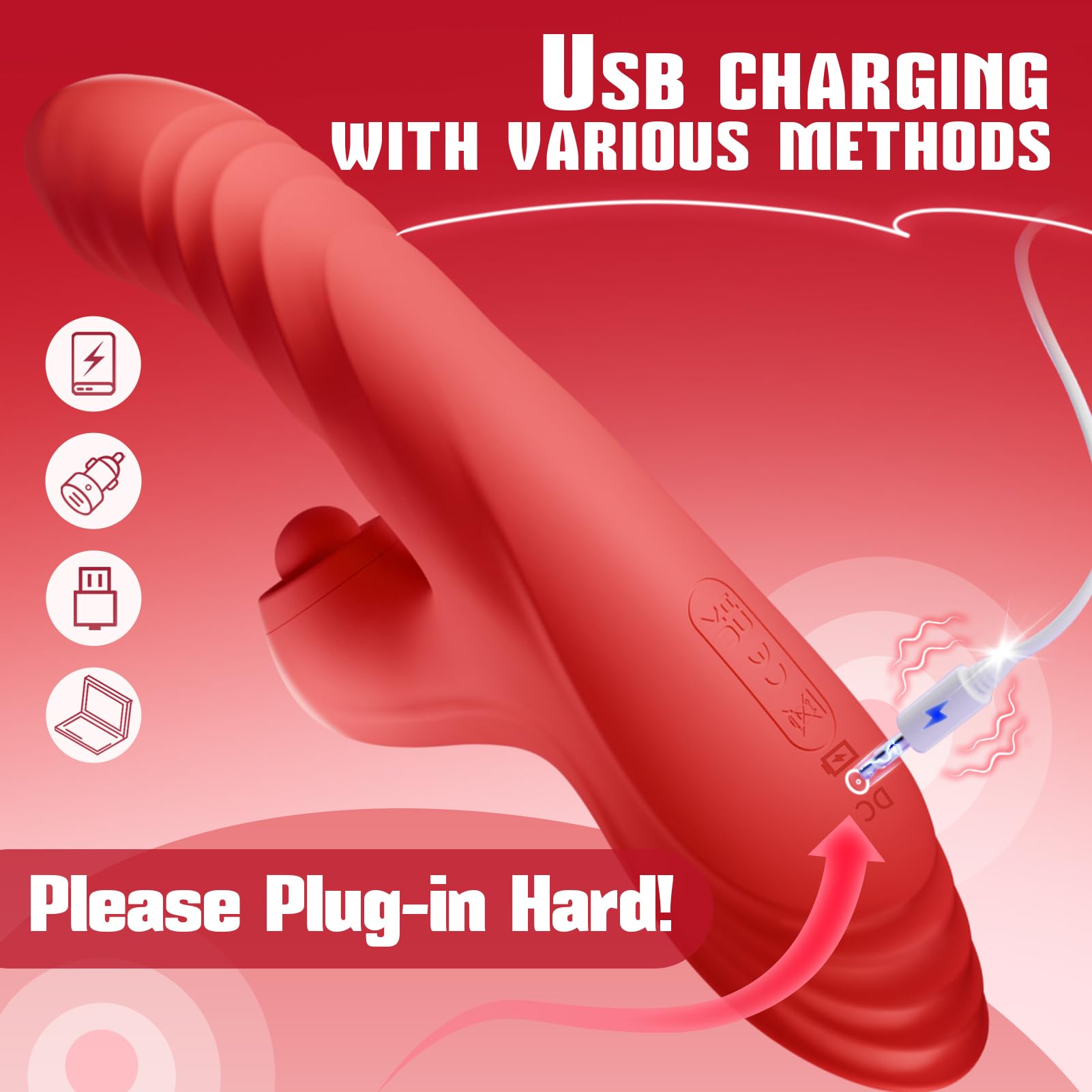 Thrusting Rose G-Spot Vibrator – 10 Vibrations product detail image 6 - rabbit vibrator NZ at Seductiva NZ