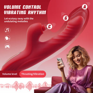Thrusting Rose G-Spot Vibrator – 10 Vibrations alternate product angle - rabbit vibrator NZ at Seductiva NZ